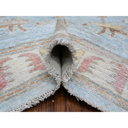 Oushak And Peshawar Wool Hand Knotted Rug Blue Blue 9.11X13.5 -O088689