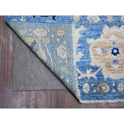 Oushak And Peshawar Wool Hand Knotted Rug Blue Blue 8.9X11.10 -O088693