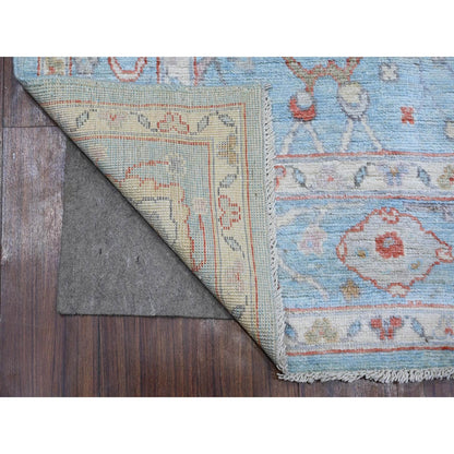 Oushak And Peshawar Wool Hand Knotted Rug Blue Blue 5.11X8.8 -O088695