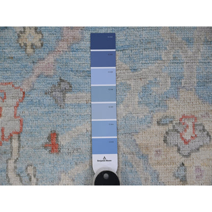 Oushak And Peshawar Wool Hand Knotted Rug Blue Blue 5.11X8.8 -O088695