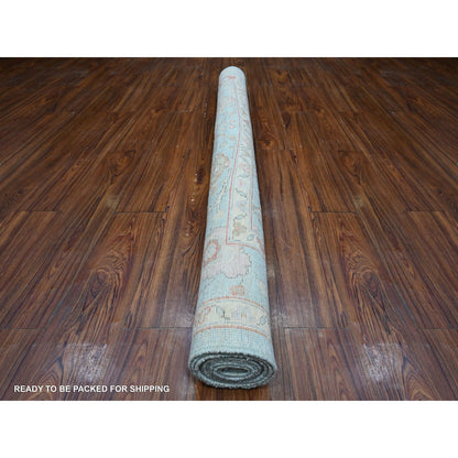 Oushak And Peshawar Wool Hand Knotted Rug Blue Blue 5.11X8.8 -O088695