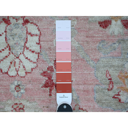 Oushak And Peshawar Wool Hand Knotted Rug Pink Green 6.1X8.9 -O088696