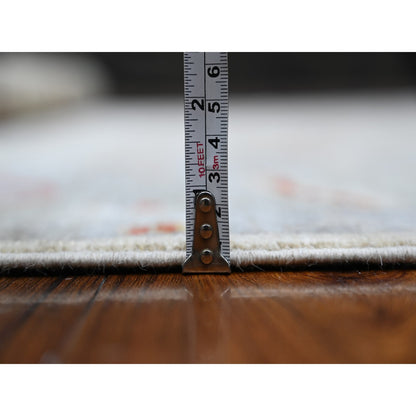 Oushak And Peshawar Wool Hand Knotted Rug Ivory Green 6.1X8.8 -O088698