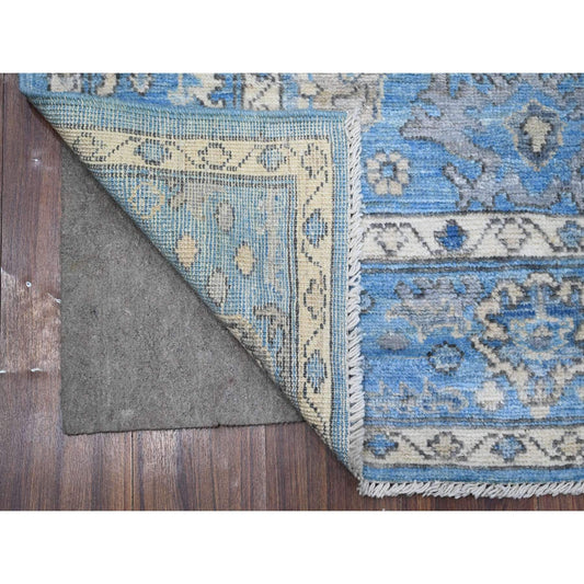 Oushak And Peshawar Wool Hand Knotted Rug Blue Blue 6.1X8.8 -O088699