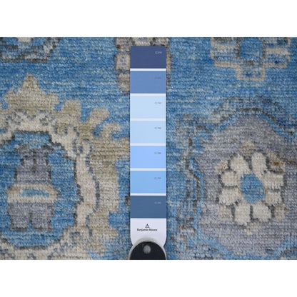 Oushak And Peshawar Wool Hand Knotted Rug Blue Blue 6.1X8.8 -O088699