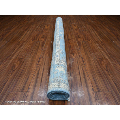 Oushak And Peshawar Wool Hand Knotted Rug Blue Blue 6.1X8.8 -O088699