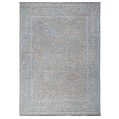 Oushak And Peshawar Wool Hand Knotted Rug Grey Gray 14.0X17.9 -O088700