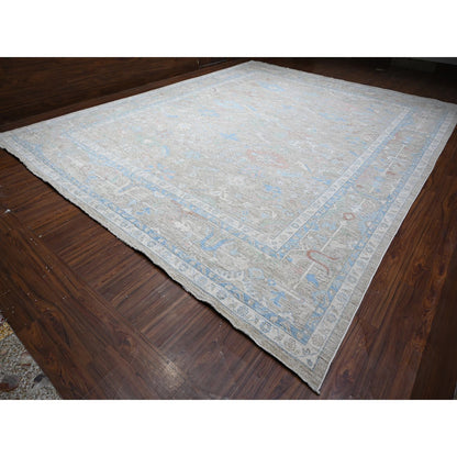 Oushak And Peshawar Wool Hand Knotted Rug Grey Gray 14.0X17.9 -O088700