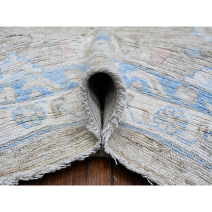Oushak And Peshawar Wool Hand Knotted Rug Grey Gray 14.0X17.9 -O088700
