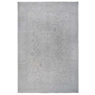 Oushak And Peshawar Wool Hand Knotted Rug Grey Gray 14.1X19.7 -O088703