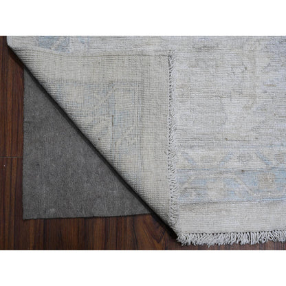 Oushak And Peshawar Wool Hand Knotted Rug Grey Gray 14.1X19.7 -O088703