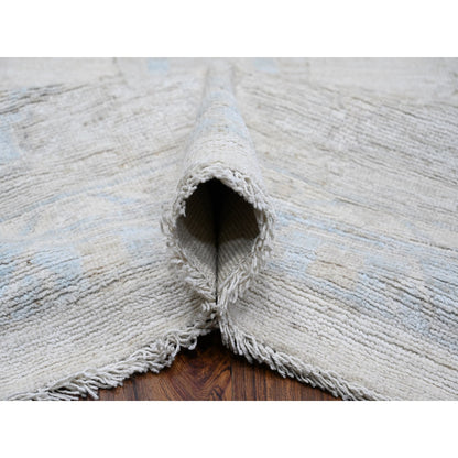 Oushak And Peshawar Wool Hand Knotted Rug Grey Gray 14.1X19.7 -O088703