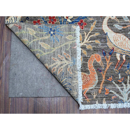 Oushak And Peshawar Wool Hand Knotted Rug Grey No Border 7.11X9.9 -O088708