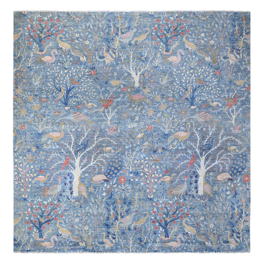 Oushak And Peshawar Wool Hand Knotted Rug Blue No Border 11.11X12.1 -O088709