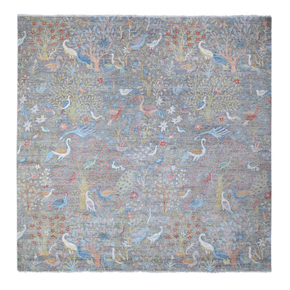 Oushak And Peshawar Wool Hand Knotted Rug Grey No Border 11.11X12.1 -O088711