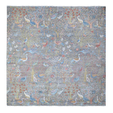 Oushak And Peshawar Wool Hand Knotted Rug Grey No Border 11.11X12.1 -O088711