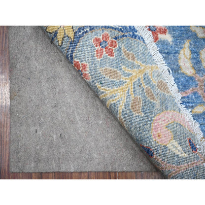 Oushak And Peshawar Wool Hand Knotted Rug Blue No Border 8.0X8.1 -O088714