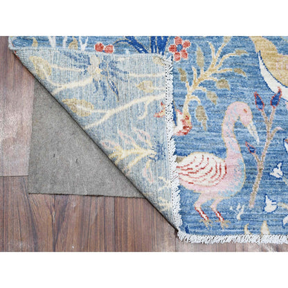 Oushak And Peshawar Wool Hand Knotted Rug Blue No Border 6.1X12.0 -O088715