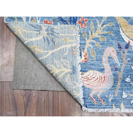 Oushak And Peshawar Wool Hand Knotted Rug Blue No Border 6.1X12.0 -O088715