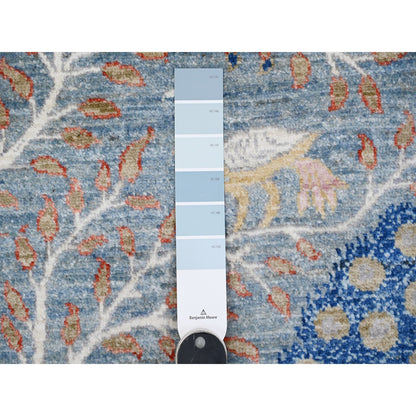 Oushak And Peshawar Wool Hand Knotted Rug Blue No Border 6.1X12.0 -O088715