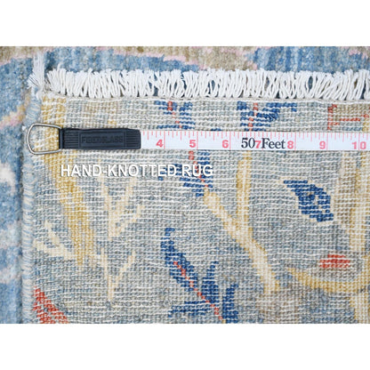 Oushak And Peshawar Wool Hand Knotted Rug Blue No Border 6.1X12.0 -O088715