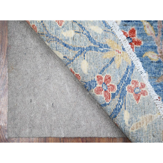 Oushak And Peshawar Wool Hand Knotted Rug Blue No Border 6.1X6.2 -O088717