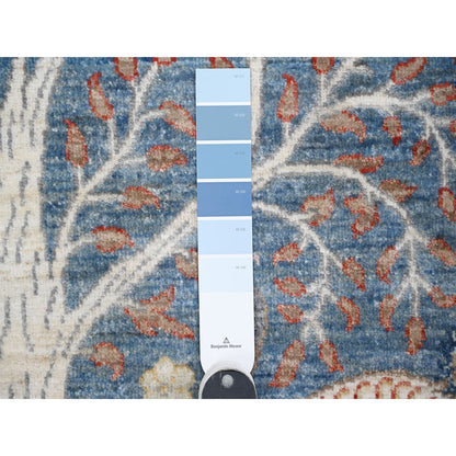 Oushak And Peshawar Wool Hand Knotted Rug Blue No Border 6.1X6.2 -O088717