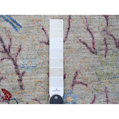 Oushak And Peshawar Wool Hand Knotted Rug Grey No Border 4.1X15.11 -O088718