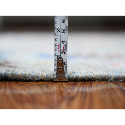 Oushak And Peshawar Wool Hand Knotted Rug Grey No Border 4.1X15.11 -O088718