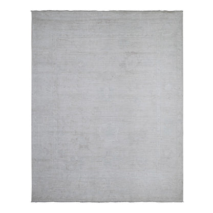 Oushak And Peshawar Wool Hand Knotted Rug Grey Gray 7.10X9.7 -O088722