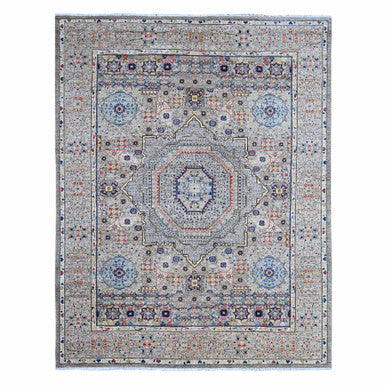 Oushak And Peshawar Wool Hand Knotted Rug Grey Gray 7.10X10.0 -O088728