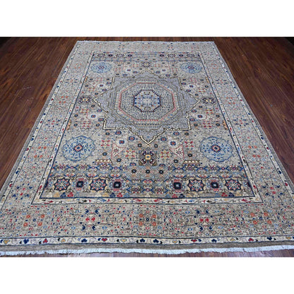 Oushak And Peshawar Wool Hand Knotted Rug Grey Gray 7.10X10.0 -O088728