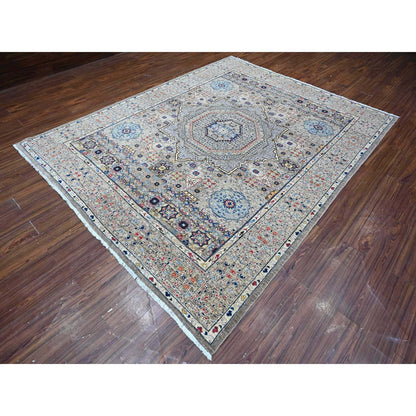 Oushak And Peshawar Wool Hand Knotted Rug Grey Gray 7.10X10.0 -O088728