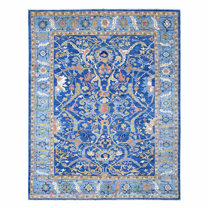 Oushak And Peshawar Wool Hand Knotted Rug Blue Blue 8.2X10.2 -O088730