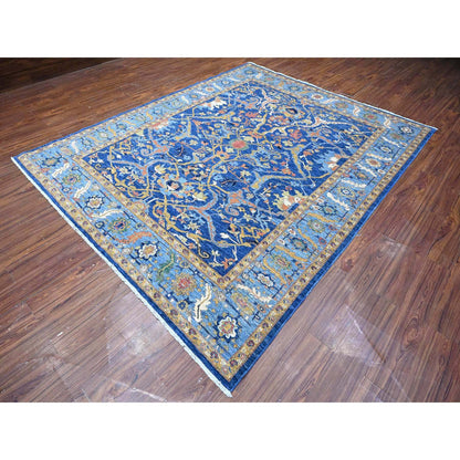Oushak And Peshawar Wool Hand Knotted Rug Blue Blue 8.2X10.2 -O088730