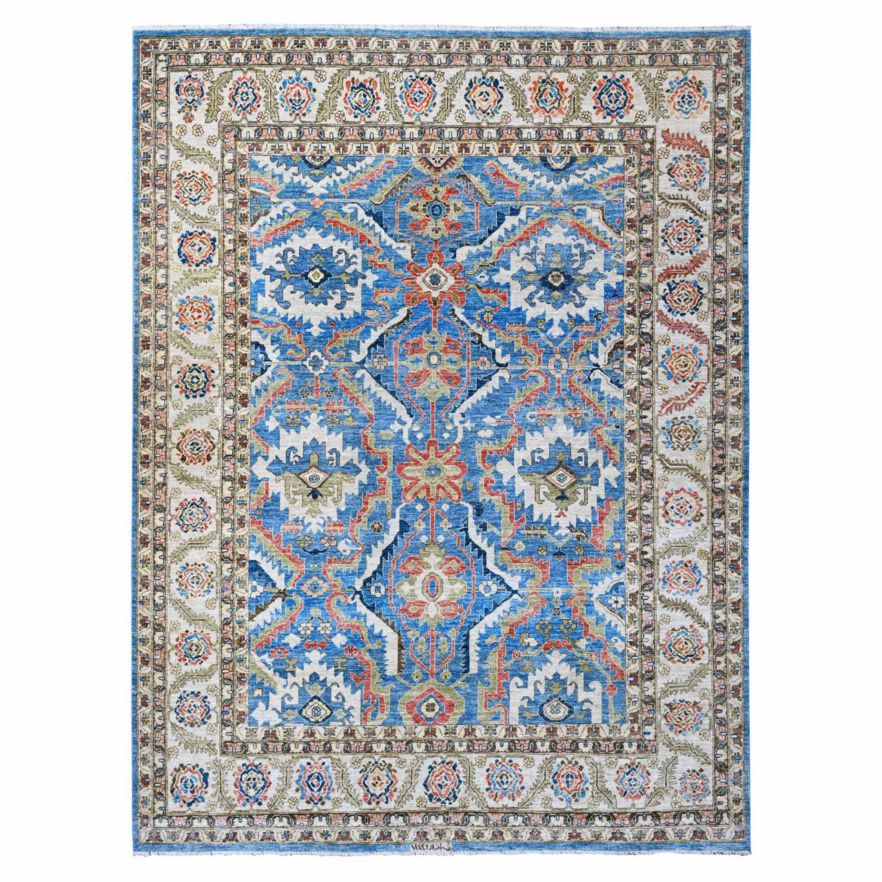 Gray 8'11" x 11'8" Oushak And Peshawar Hand knotted Wool Rug - Sku: O088731