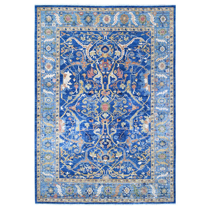 Oushak And Peshawar Wool Hand Knotted Rug Blue Blue 8.7X11.11 -O088733