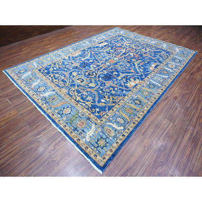 Oushak And Peshawar Wool Hand Knotted Rug Blue Blue 8.7X11.11 -O088733