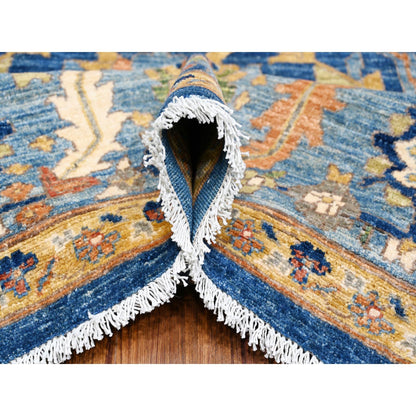 Oushak And Peshawar Wool Hand Knotted Rug Blue Blue 8.7X11.11 -O088733