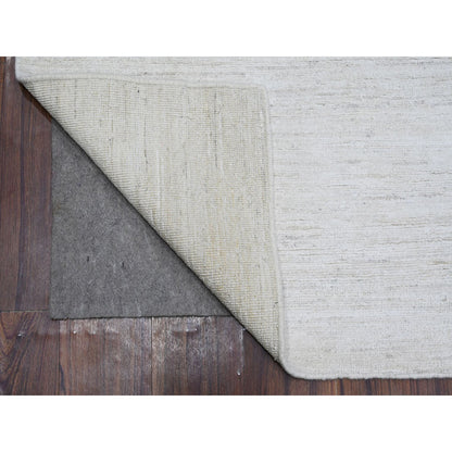 Modern and Contemporary Wool Hand Knotted Rug Ivory No Border 7.11X9.8 -O088737