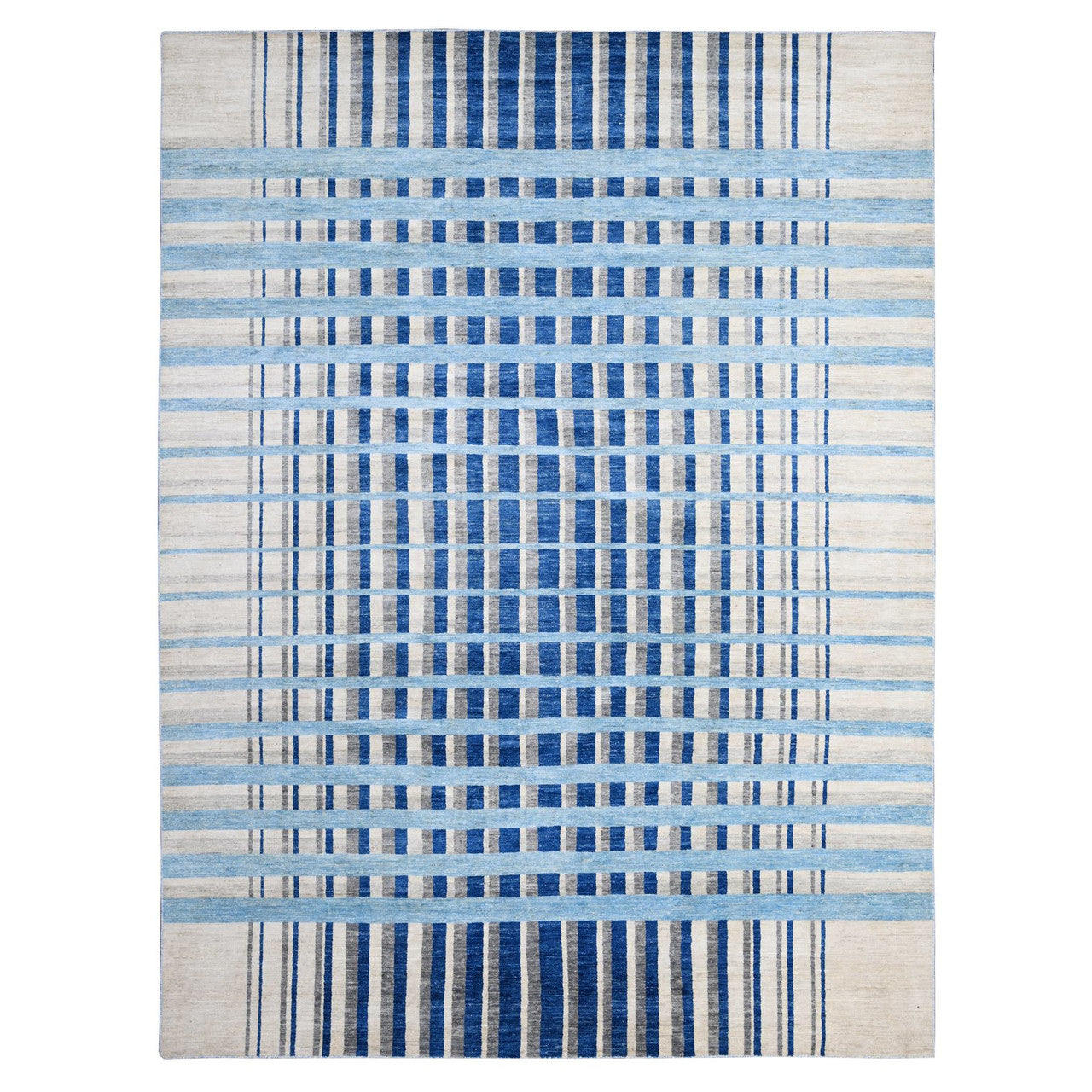Gray 8'8" x 11'7" Modern and Contemporary Hand knotted Wool Rug - Sku: O088739