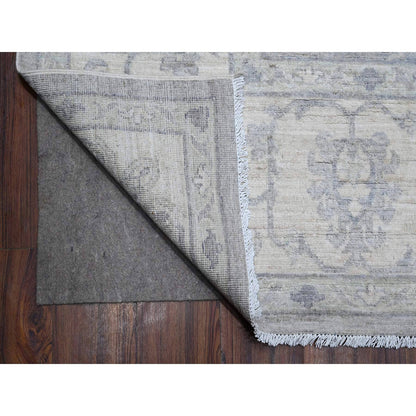 Oushak And Peshawar Wool Hand Knotted Rug Grey Ivory 8.10X11.9 -O088747