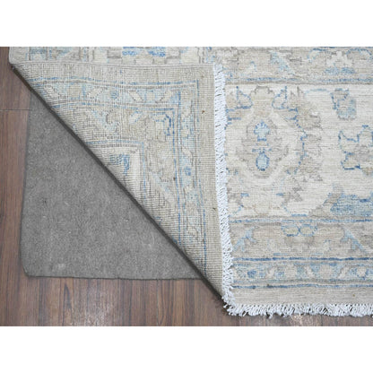 Oushak And Peshawar Wool Hand Knotted Rug Grey Ivory 8.11X11.9 -O088748