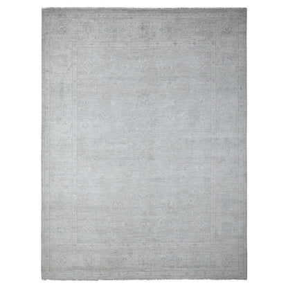 Oushak And Peshawar Wool Hand Knotted Rug Grey Silver 8.10X11.6 -O088749