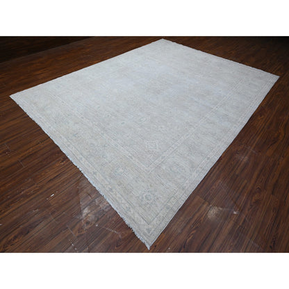 Oushak And Peshawar Wool Hand Knotted Rug Grey Silver 8.10X11.6 -O088749