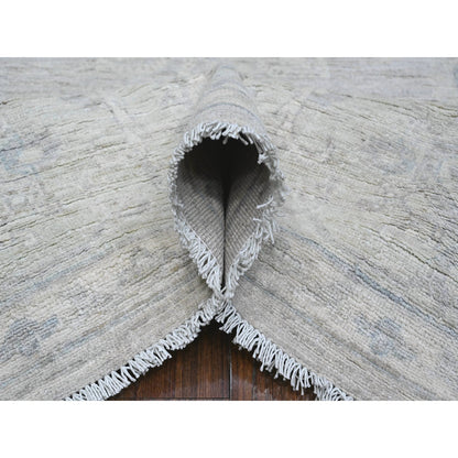 Oushak And Peshawar Wool Hand Knotted Rug Grey Silver 8.10X11.6 -O088749