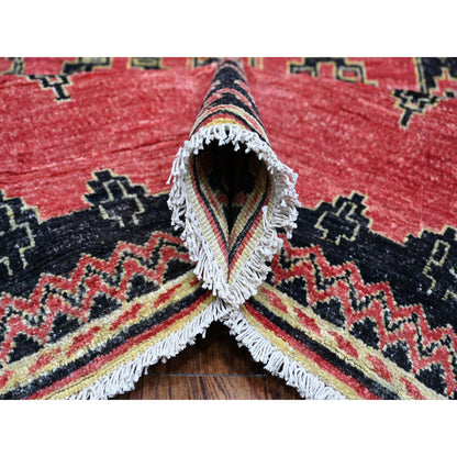 Oushak And Peshawar Wool Hand Knotted Rug Red No Border 8.7X11.3 -O088750