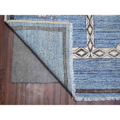 Oushak And Peshawar Wool Hand Knotted Rug Blue Black 10.0X13.9 -O088751