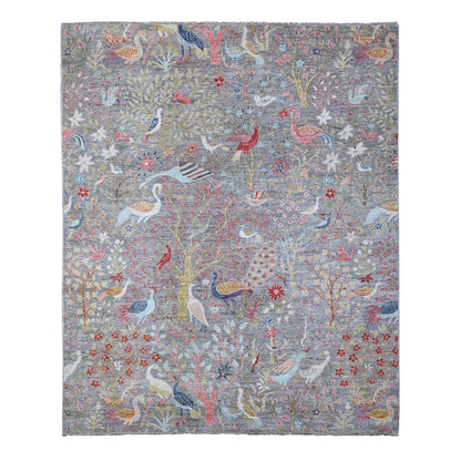 Oushak And Peshawar Wool Hand Knotted Rug Grey No Border 8.2X9.11 -O088753