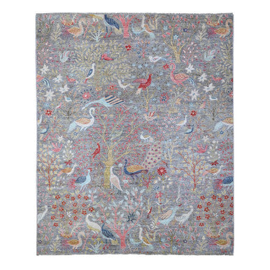Oushak And Peshawar Wool Hand Knotted Rug Grey No Border 8.2X9.11 -O088753